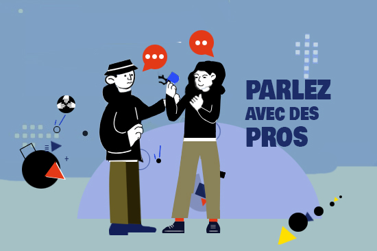 Image illustrée de la page parler avec des professionnels au sujet des métiers.